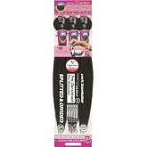 Janet Collection Nala Tress 3X EZ SPLIT Pre-Sectioned Pre-Stretched Braid Knotless Extremely light weight 50&rdquo; Inch value pack (50&rdquo;, #1B)