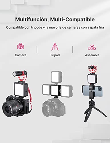 ULANZI VL49 RGB Video Lights, LED Camera Light 360° Full Color Portable Photography Lighting w 3 Cold Shoe, 2000mAh Rechargeable CRI 95+ 2500-9000K Dimmable Panel Lamp Support Magnetic Attraction