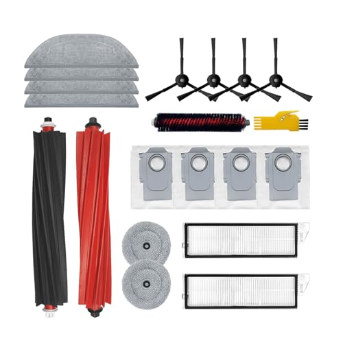 Laimaiou Accessories Kit for roborock S8 MaxV Ultra Robot Vacuum Cleaner Refills 19 Packs 1 Set of Roller Brushes, 2 Filters, 4 Side Brushes, 6 Cloths, 4 Bags, 1 Cleaning Brush