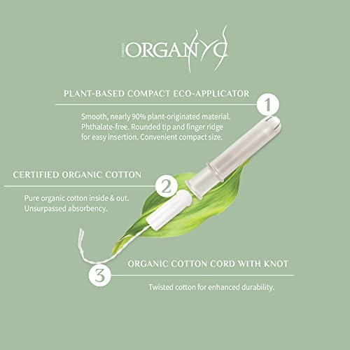 Organyc 100 Certified Organic Cotton Tampons, PlantBased Eco