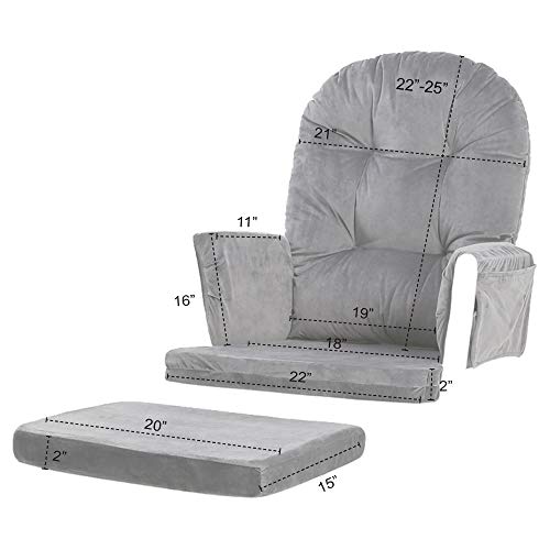 Paddie Glider Rocker Replacement Cushions Cover Set Velvet Washable for