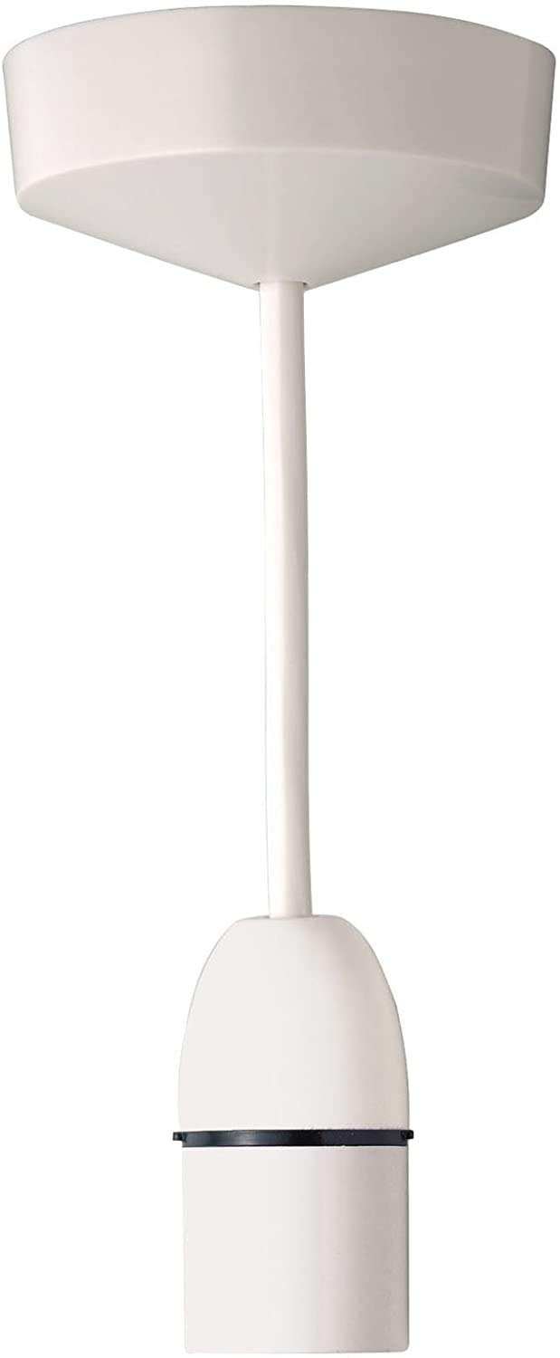 KAKKI Ceiling Pendant Light Fitting White Transparent 6”(150mm) 6A Plastic Light Bulb Holder Ceiling Rose for Kitchen Island Living Room Bedroom Dinning Room Lightings