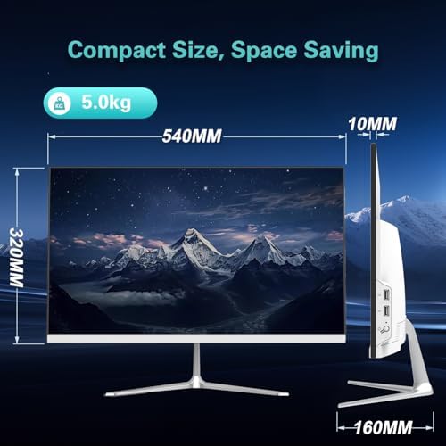 Ordinateur de Bureau Tout-en-Un 60,5 cm, Processeur i5-12450H 8 Cœurs, 16 Go RAM, 256 Go SSD, Windows 11 Pro (Flat Panel)
