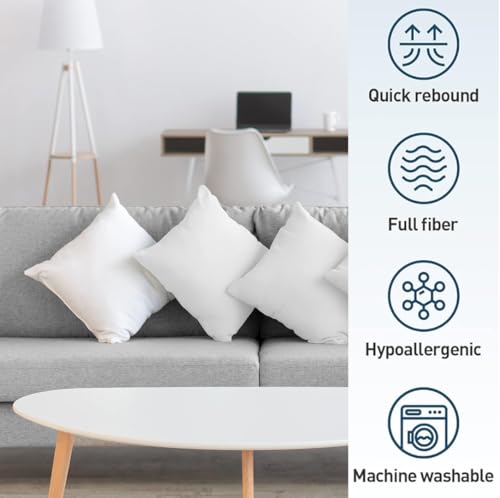 Dreamliner Sirri 50x50cm Cushion Filler/Pillow Insert, Down Alternative Filling, Hypoallergenic, Soft & Comfortable, Easycare, Peached Microfibre Fabric, Breathable, Perfect Back Support