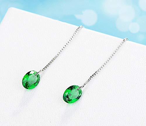 925 Sterling Silver Drop Earrings Colorful Droplet Dangle Threader Earrings for Women