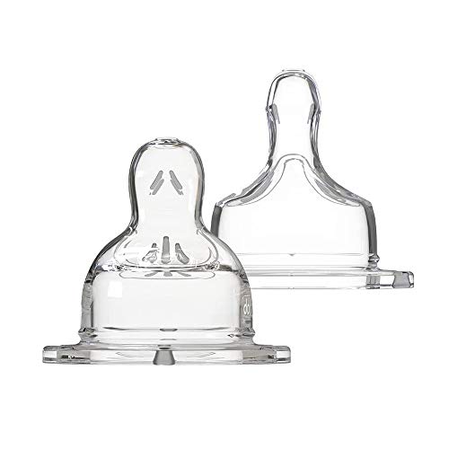 Dodie Sauger 6317169, 2er-Set, flach, Antikolik Sensation+, Fluss 1, transparent, 0-6 Monate