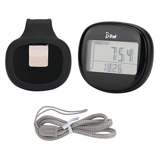 UTrak 3D Pedometer with Rubber Clip and Lanyard 7 Days Memory