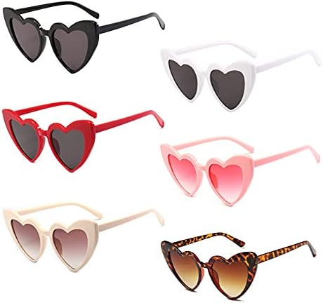 PHABULS Pack Vintage Heart Shaped Cateye Sunglfor Women Bulk