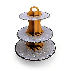 3-Tier Construction Round Cardboard Cupcake Stand