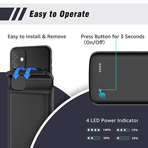Battery Case for iPhone 11, Upgraded 5000mAh Swaller Portable Charging