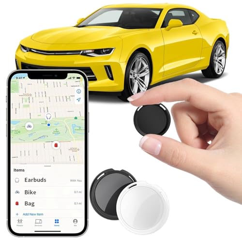 2 Pack GPS Tracker for Vehicles Work with Find My (iOS Only) Real Time Mini Car Air Tracker Tag Devices Global Coverage Hidden Car Locator Tracking No Monthly Fee No Subscription No SIM Card Required