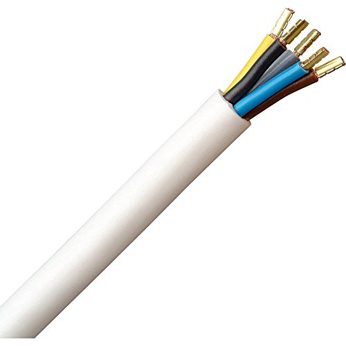 Kopp 156005047 - Guaina portacavi per piastre elettriche H05 VV-F 3G, 2.5 mm², 5 m, colore: Bianco