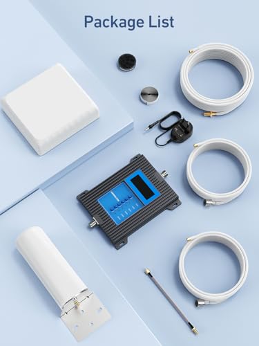 ORBOCOM Mobile Signal Repeater Band 1/3/7/8/20/28 Repeater 5G 4G 3G Adjustable Gain of Cell Signal Amplifier Supports All Operators, with High Definition LCD Screen