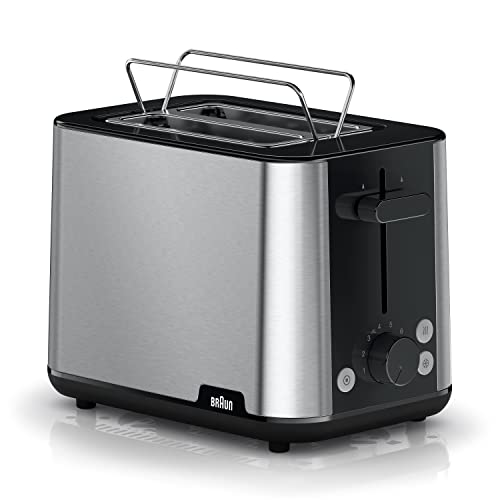 PurShine Tostadora, Tostadora de 2 Ranuras, 8 Niveles de Tostado, Funciones de Recalentado y Descongelación, Bandeja Recogemigas, HT1510BK, 900W, Negro