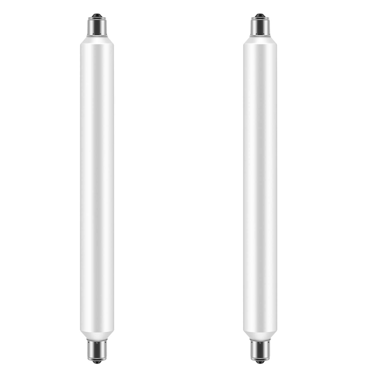 JQslight S15s LED Bulb 284mm, 6W S15 Strip Light T25 Tubular Lamp 180° S15 Double Ended LED 284mm 60w Halogen Replacement for Mirrors, Under Kitchen Light Fittings, Natural White 4000K (2-Pack)