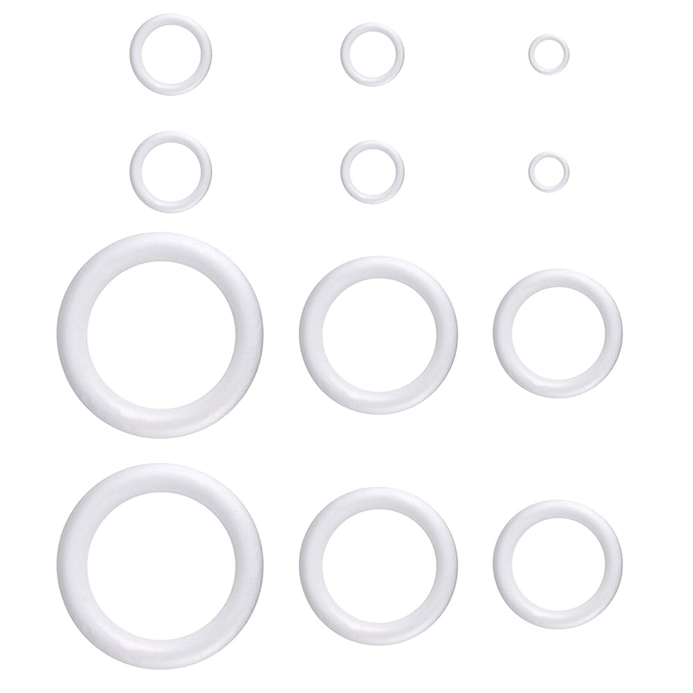 Amosfun 12pcs Foam Wreath Rings, DIY Christmas Foam Wreaths Round for Making, Christmas Floral Making Kit, Party Supplies (6 Sizes)