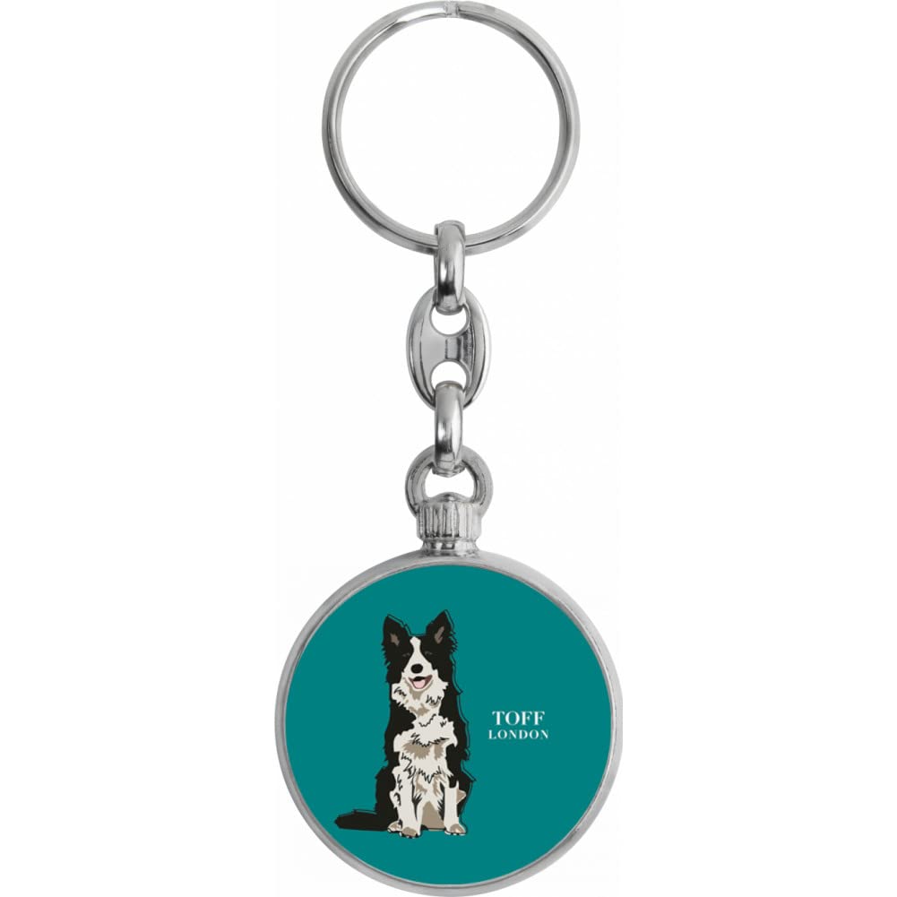 Toff London Black And White Border Collie Dog Keyring