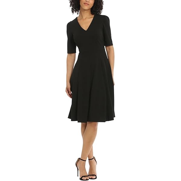 women's london times empire waist fit & flare midi dress London Times Women's Scuba Side-Tab Midi Dress - Sugar Ivry main image 0