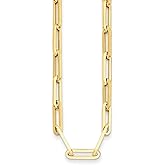 Auriga Fine Jewelry 14K Yellow Gold Polished 7 mm Hollow Paperclip Link Chain Necklace 18" to 34"
