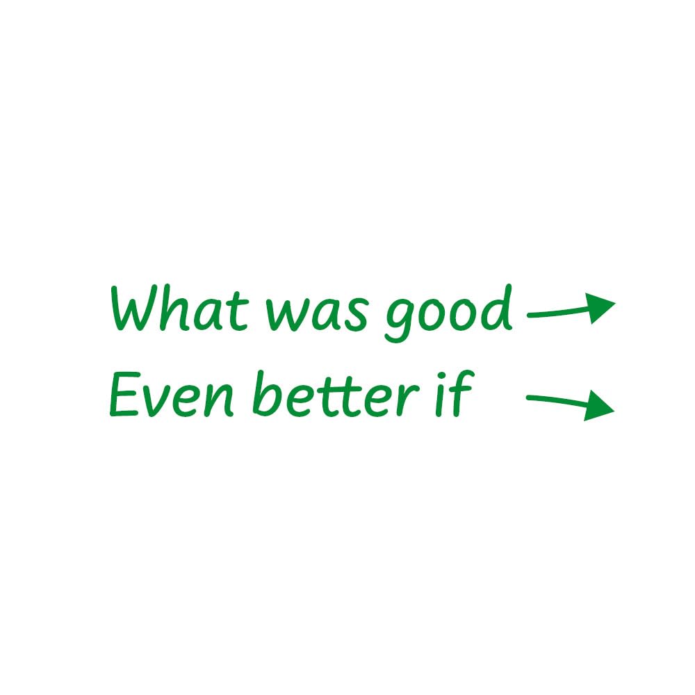 SuperStickers Assessment Stamper for teachers: What Was Good, Even Better If - Green Ink