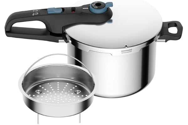 Panela De Pressão Rochedo Inox Trendy 6 litros Fechamento Externo Com Cesta De Vapor