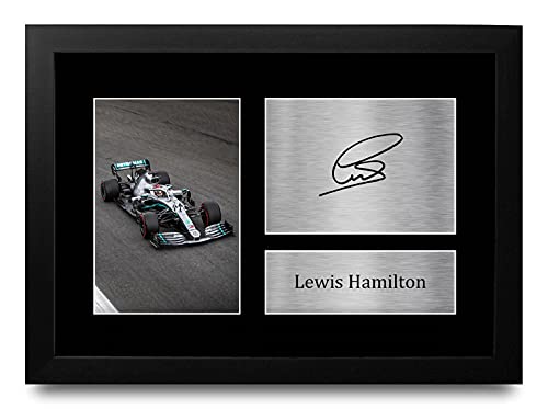 Lewis Hamilton (A4 Framed)