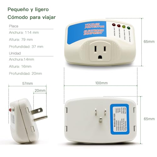 BSEED Protector contra sobretensiones para electrodomésticos, protector de voltaje de salida única, refrigerador de sobretensiones de salida de caída de voltaje 1440 vatios, salida de enchufe de caída de voltaje 120 V 10 A (1 paquete)