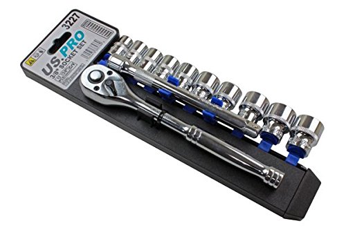 BERGEN 12PC 3/8 DR Metric Socket Set 10-19MM B1253