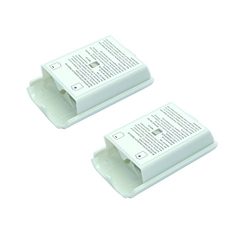 2X White Battery Cover For Microsoft Xbox 360 Wireless Controller 