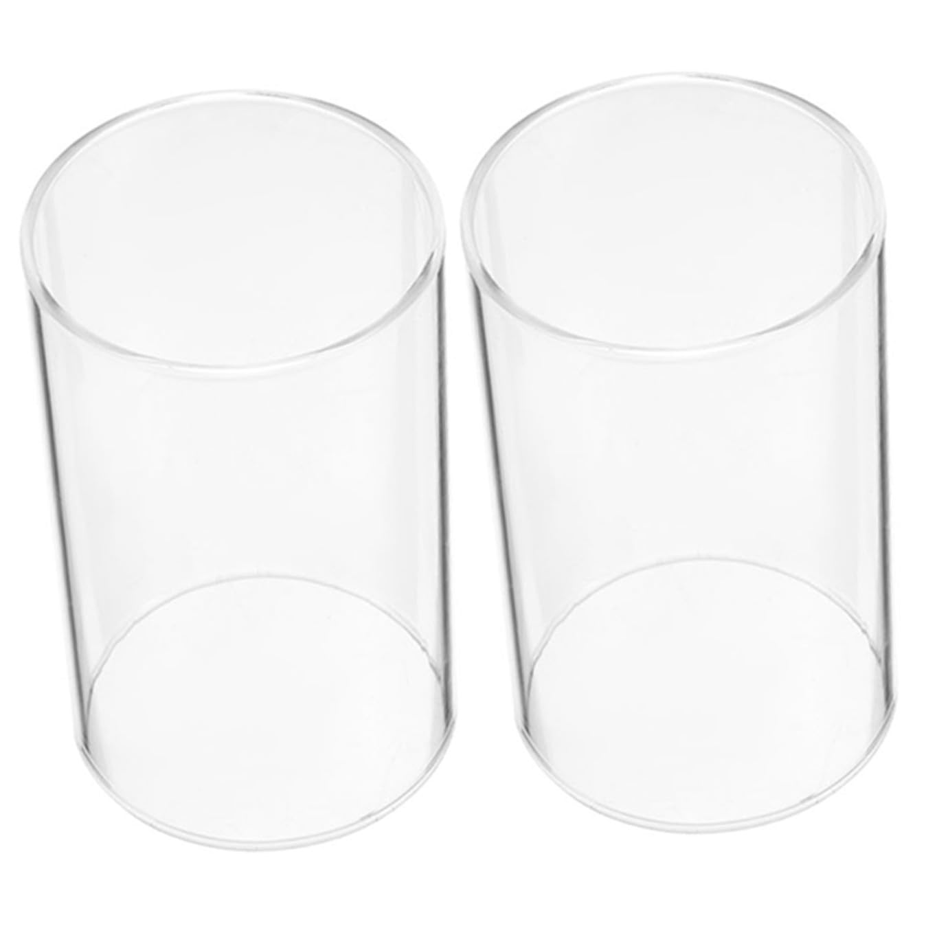 Homoyoyo 2Pcs Clear Glass Candleholder,Glass Hurricane Candle Holder Cylinder Vase for Candle Lamp Shade Replacement Cylinder Vase Tea Lights Candles Cover