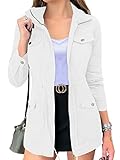 MEROKEETY Womens Fall Fashion Utility Cargo Jacket