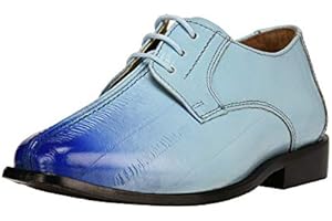 LIBERTYZENO Boys EEL Print Genuine Leather Kids & Toddlers Oxford Dress Shoes for Easter Gift