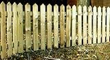 4ft Picket Fencing Pales 3" x 4ft Treated Softwood Rounded Top Planed Wood UK view 2