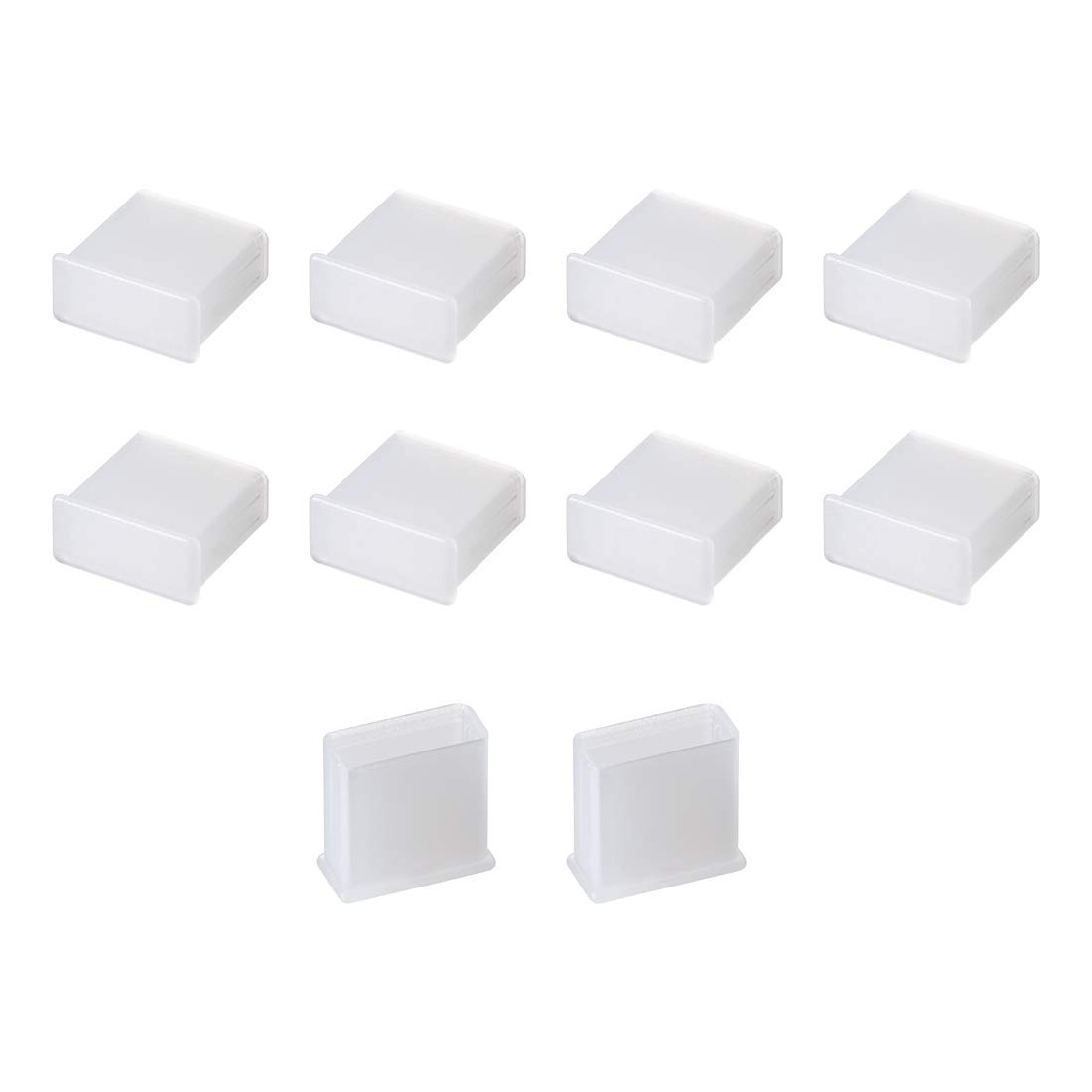 sourcing map 10pcs Plastic USB Cap Port Cover Anti Dust Protector 13mmx5mm for USB 2.0 Clear