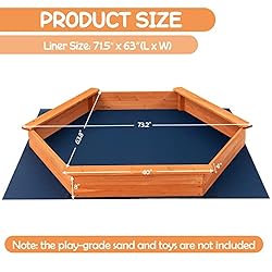 HONEY JOY Kids Sandbox with Cover, Hexagon Wooden