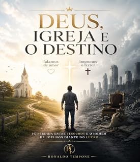 Livro DEUS IGREJA E O DESTINO: Fé perdida entre tesouros e o homem de joelhos diante do lucro.