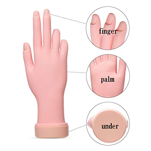 AORAEM Nail Trainning Hand Flexible Soft Practice Plastic Mannequin