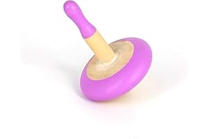 Shumee Organic Handmade Spinning Top 1 Pc/Set (Lilac)|6 cm| 100% Child Safe| Gyroscopes Toy| Fidget Spinner| Educational Toys|Montessori,Kindergarten Toys| Gift Toys for Kids/Toddlers