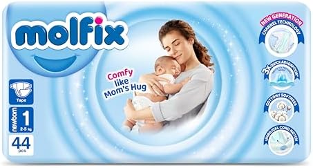 Wetness Indicator Amazon Size Diapers Molfix Baby Diapers Twin Pack New  Born Size 44 Pieces