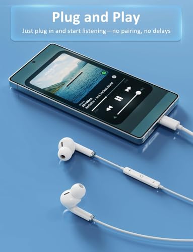 2 Pack Headphones with Cable USB C for iPhone 17 16 15 Pro Max, Headphones USB C with Microphone In-Ear Cable Headphones USB Type C for Samsung Galaxy S24 S23 Ultra S22 S21 S20 A53 A54, Google Pixel 9