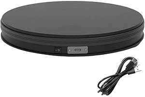 fotoconic Black Electric Motorized Rotating Turntable Display Stand, 14 Inch / 35cm Diameter, 110 Lb Centric Loading for Shop Display