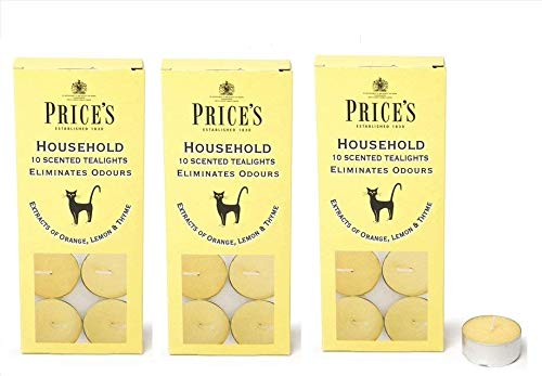 Price's Candles - Household Tealights 30 Scented Tealights With Extracts of Orange, Lemon & Thyme
