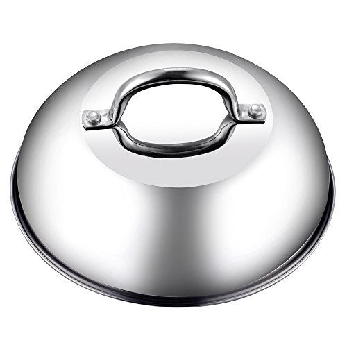 Cook N Home 9.5-Inch Stainless Steel Grill Cooking Steaming Dome Lid, 24cm