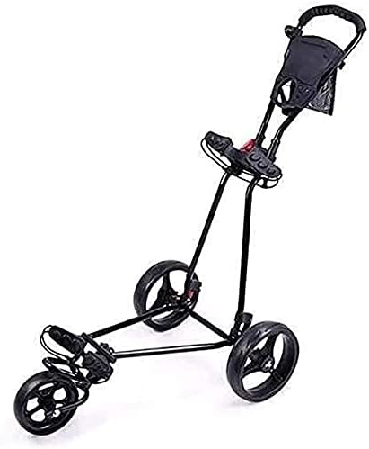 Golf Push Cart Golf Trolley Golf Push Carts Golf Push Cart 3 Wheel with 360 Rotating Front Wheel, One Second to Open and Close, Collapsible Golf Caddy,Lightweight Golf Cart
