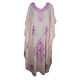 Mogul Womens Maxi Dress Caftan Floral Kashmiri Embroidered Aishani Kaftan Cover up