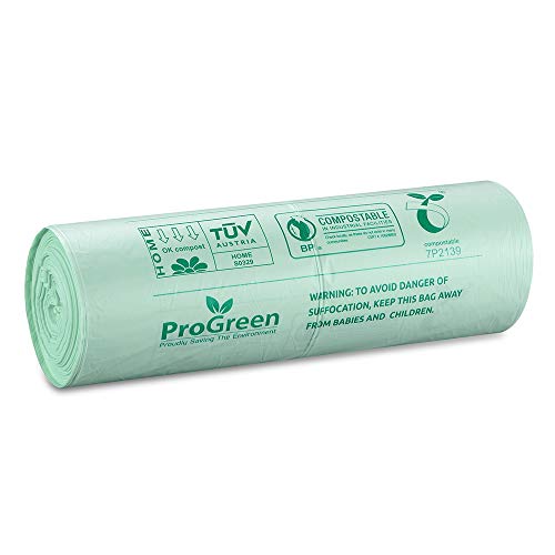 ProGreen 100 Compostable Trash Bags 3 Gallon, Extra Thick 0.71 Mil