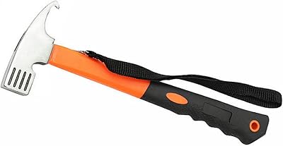 TempFoo Camping Hammer Heavy Duty 12 inch Tent Stake Remover Rubber Handle