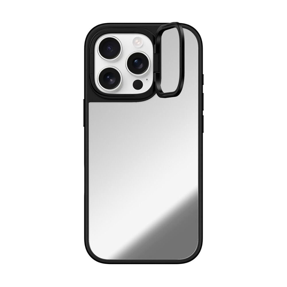 Photo 1 of *See Clerk Notes*
CASETiFY Mirror Ring Stand iPhone 16 Pro Case [Kickstand / 4.9 ft. 1X Military Grade Drop Protection/Compatible with Magsafe] - Silver on Black