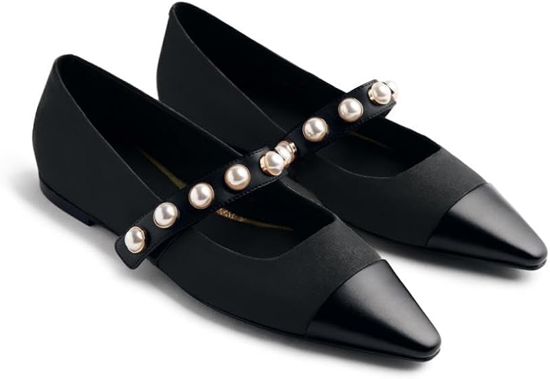 GALIEN, Scarpe Piatte Mary Jane Donna, Nero, 41 EU, Nero, 41 EU