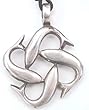 4 Dolphins Art Pewter Pendant